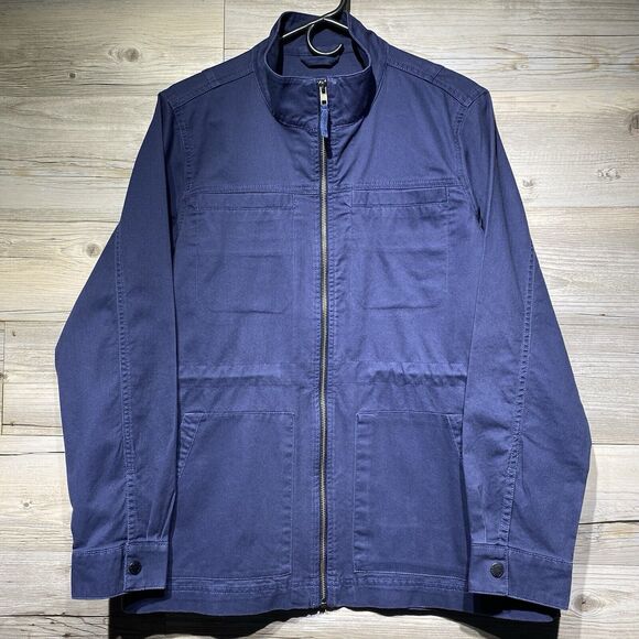 Gap Field Jacket Blue Women’s Medium Full-Zip Chore Utility Drawcord Waist Twill - Picture 1 of 11